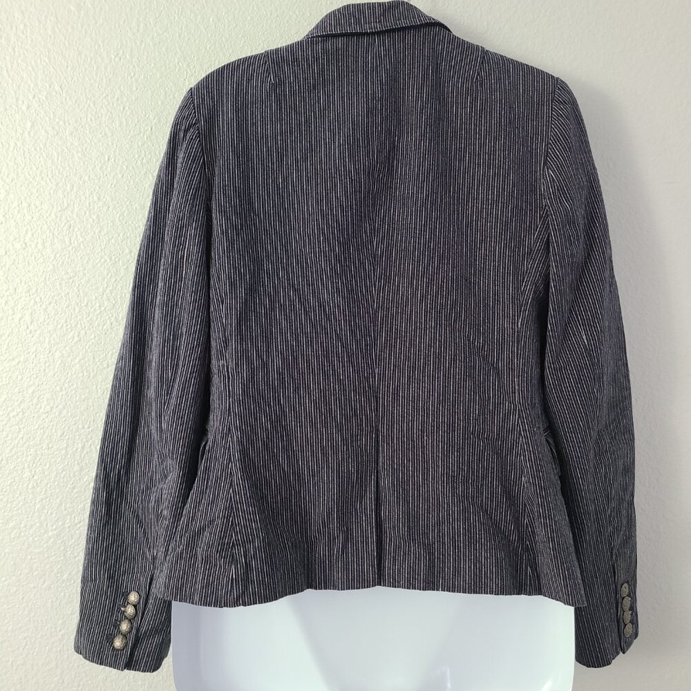 Banana Republic women's blue and white striped blazer size 6 - Picture 3 of 12